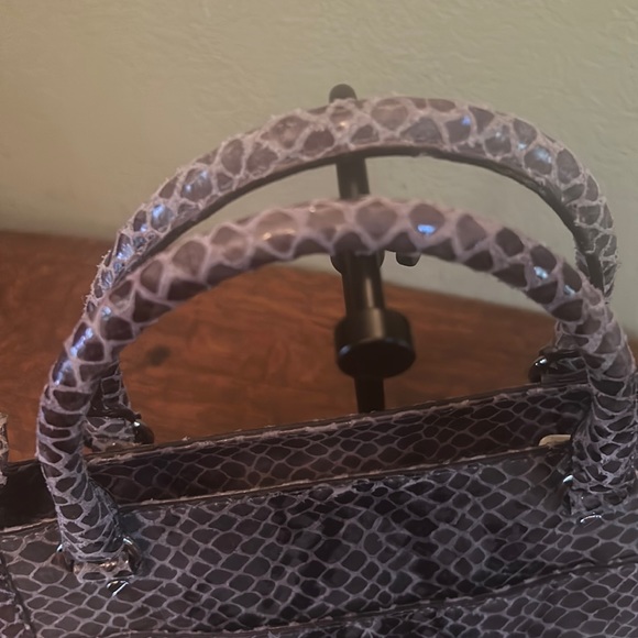 Michael Michael Kors Python Print Leather Satchel/Crossbody and Detachable Strap - Picture 9 of 16